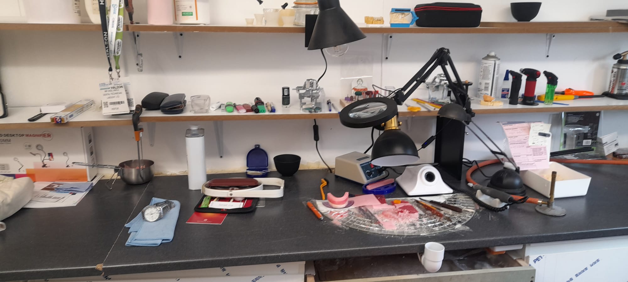 Stefan's dental lab workbench